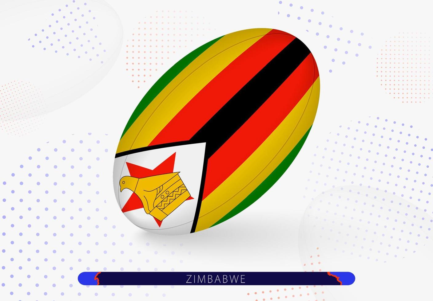 Rugby ball with the flag of Zimbabwe on it. Equipment for rugby team of Zimbabwe. vector