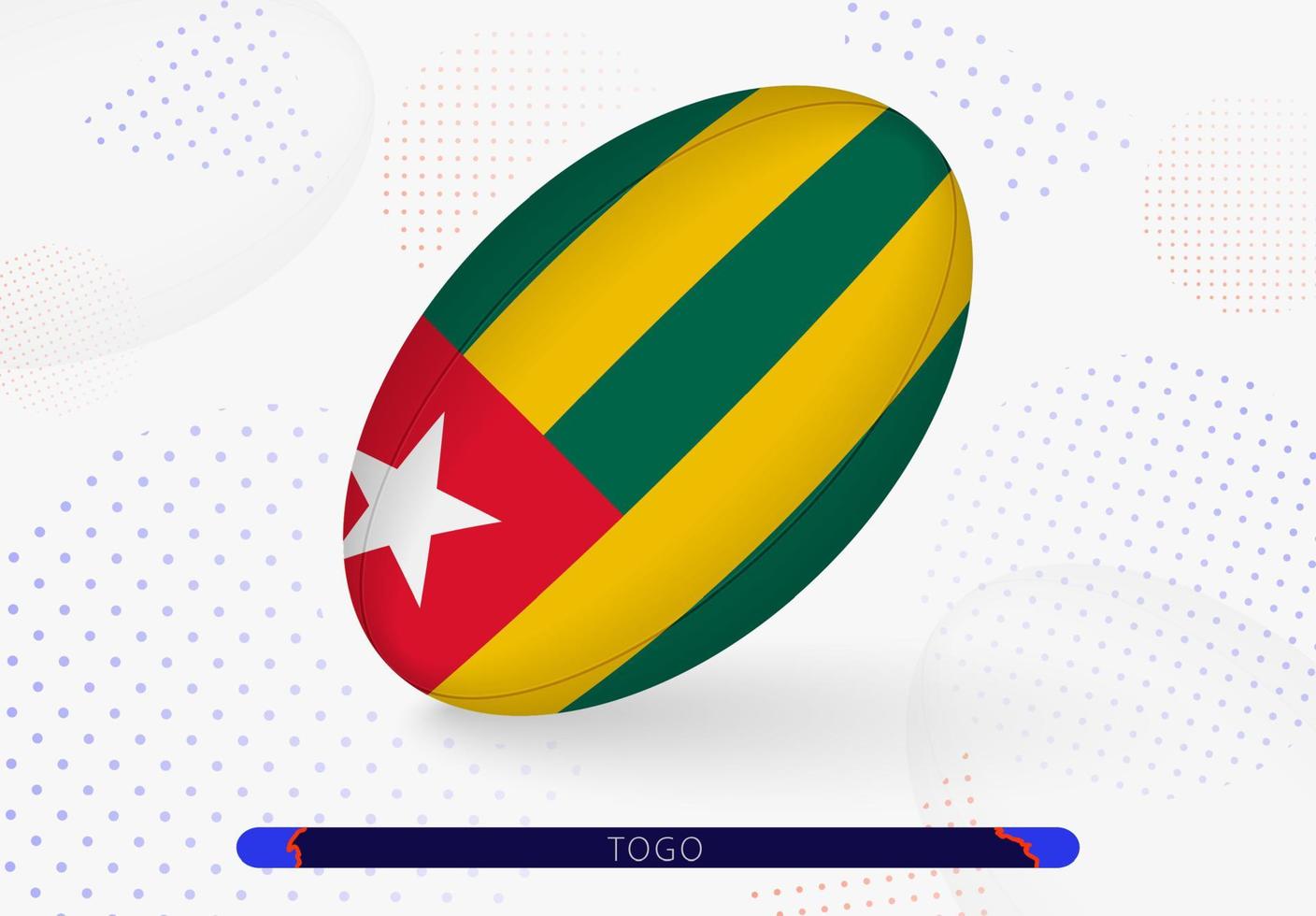 Rugby ball with the flag of Togo on it. Equipment for rugby team of Togo. vector