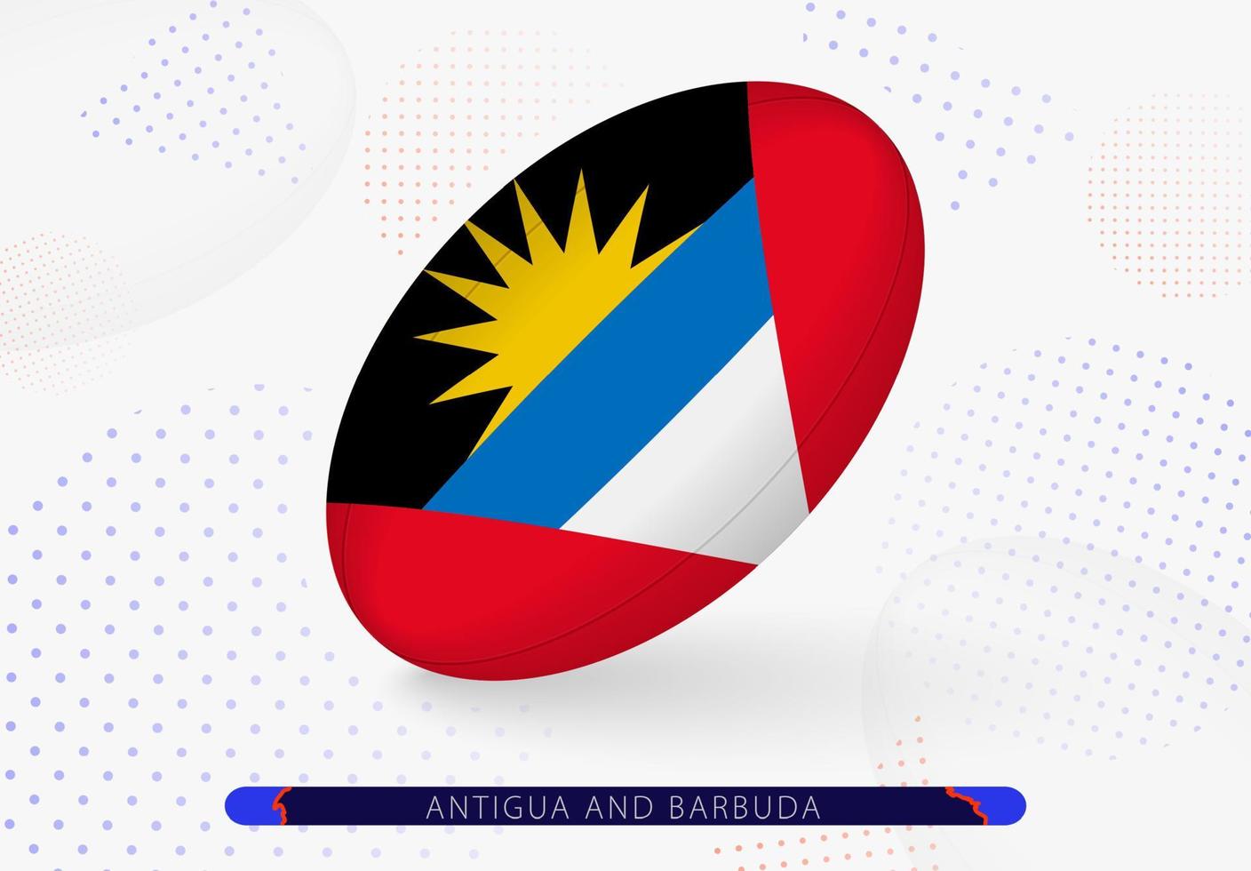 pelota de rugby con la bandera de antigua y barbuda. equipamiento para la selección de rugby de antigua y barbuda. vector