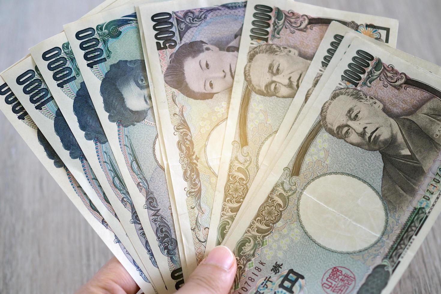 Japanese yen notes  for money concept background photo