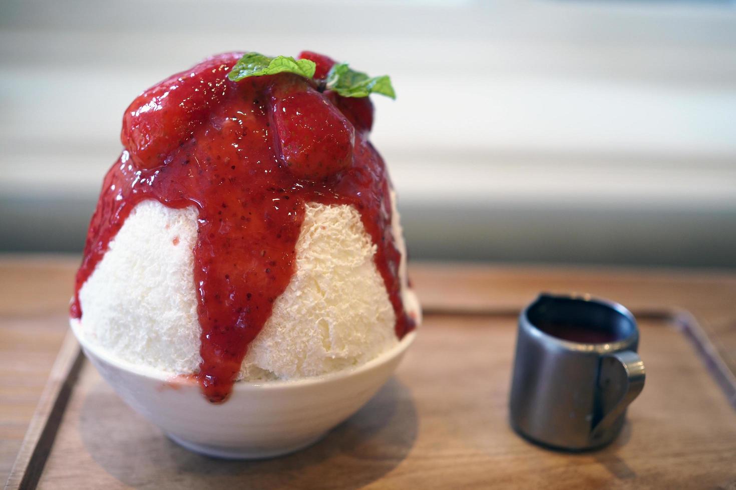 Strawberry Bing Su Korean Sweets. photo