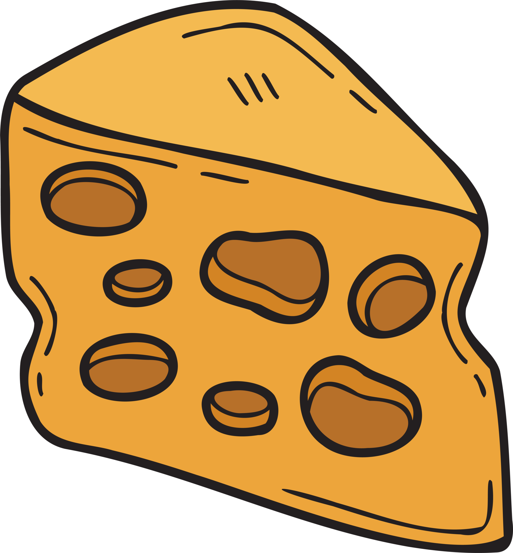 Hand Drawn sliced cheese illustration in doodle style 18974384 PNG