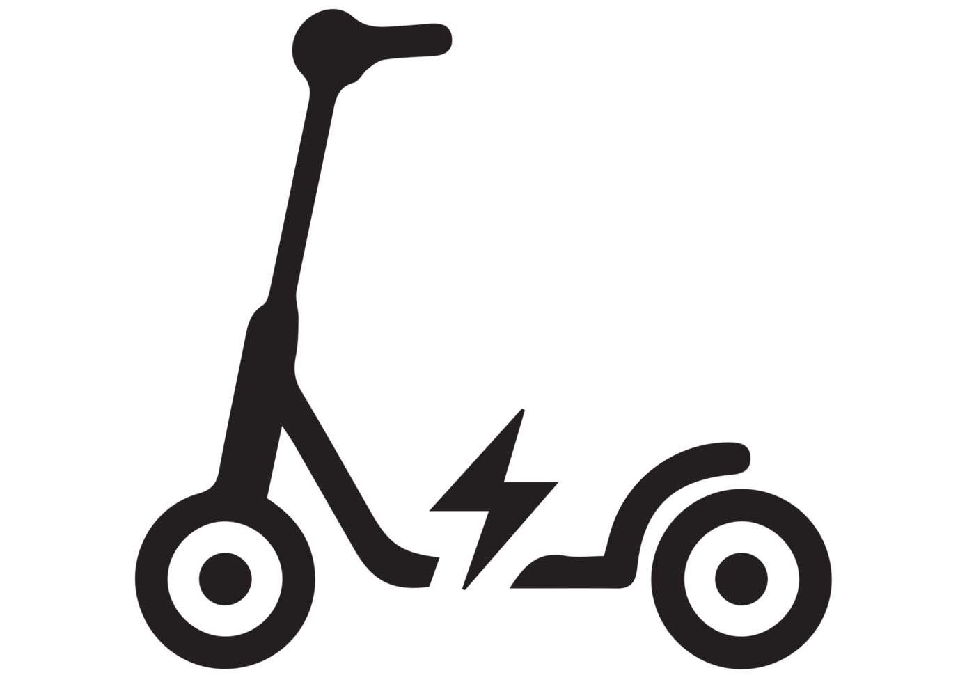 electric bike icon on transparent background png