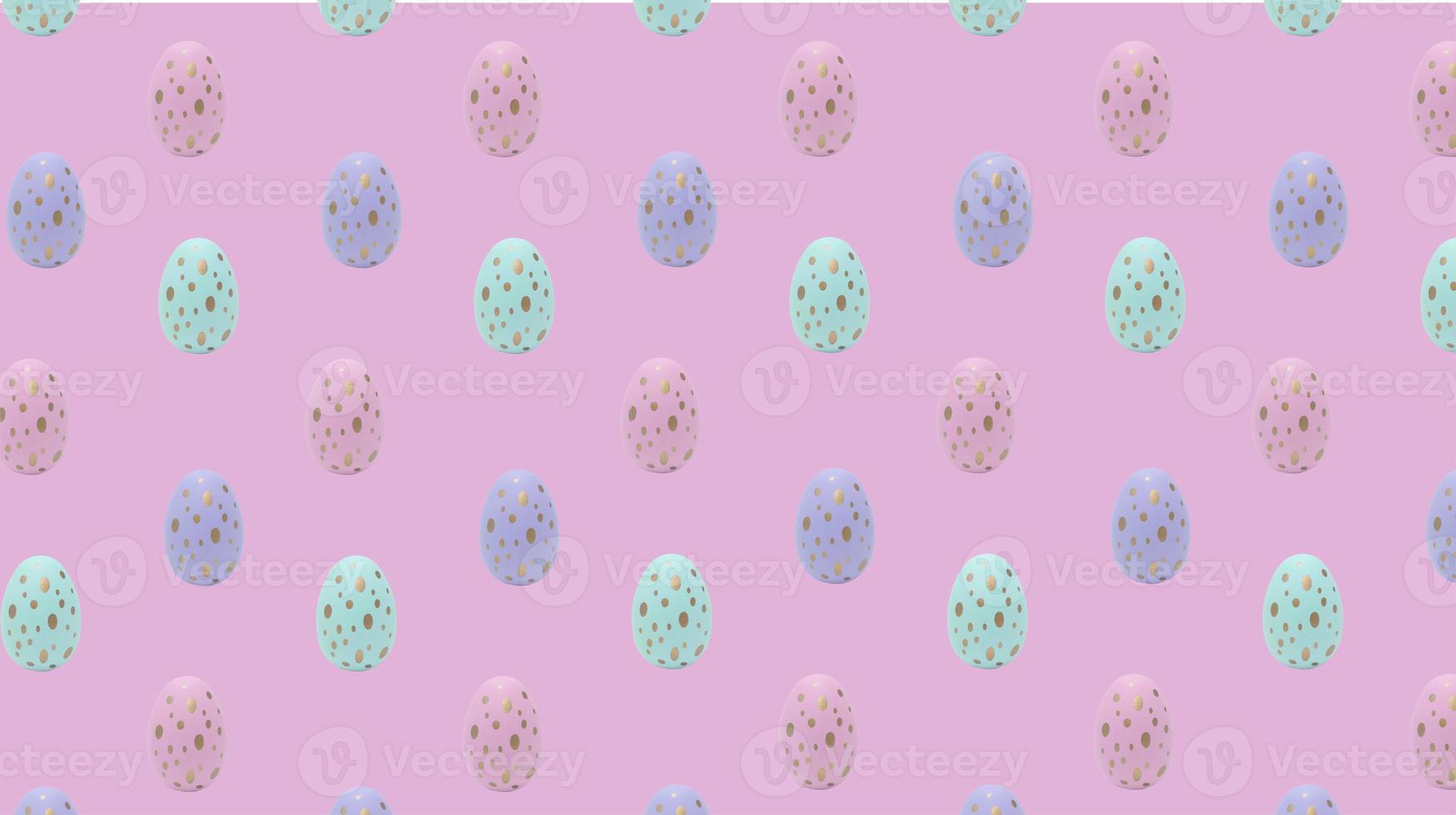 Happy Easter. Beautiful colorful eggs with different pattern on pink background. photo