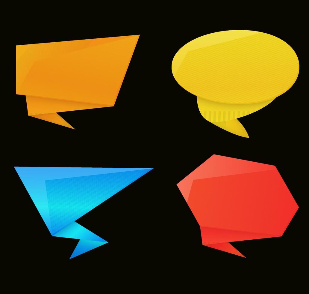 set of blank speech bubble, sticker for chat symbol vector