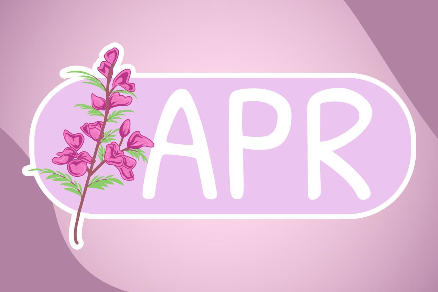 april month birth flower with pink sweet pea illustration vector