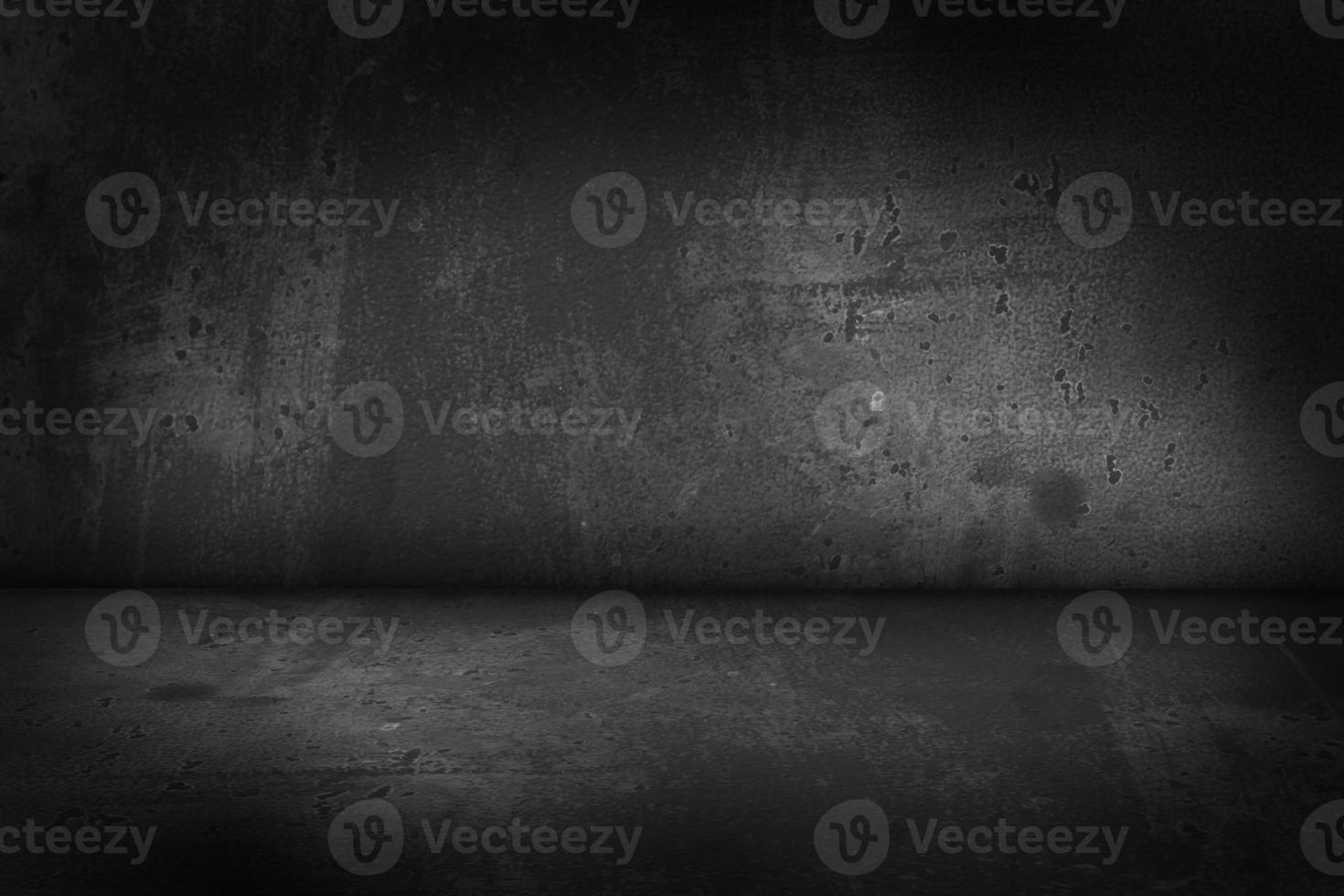 Black, dark and gray abstract cement wall and studio room , interior texture for display products. Room black floor is made of dark plaster. photo