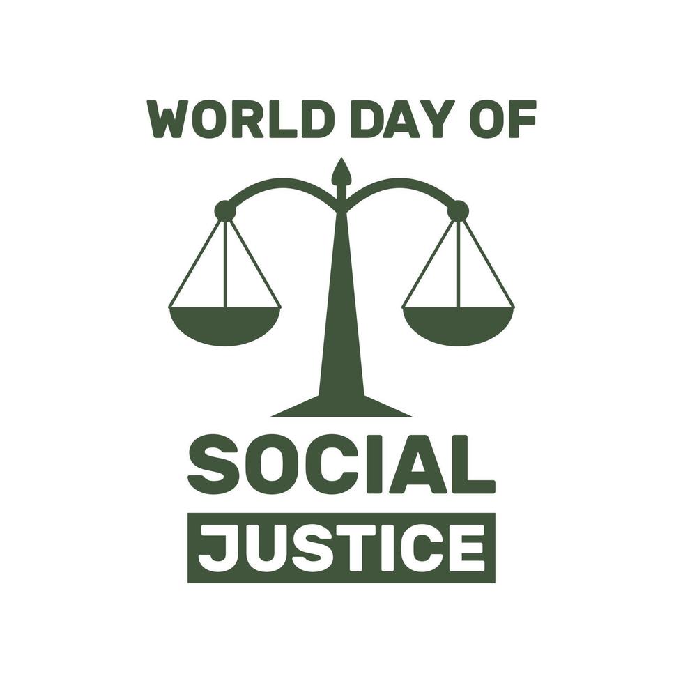Vector illustration of World Day of Social Justice in flat style