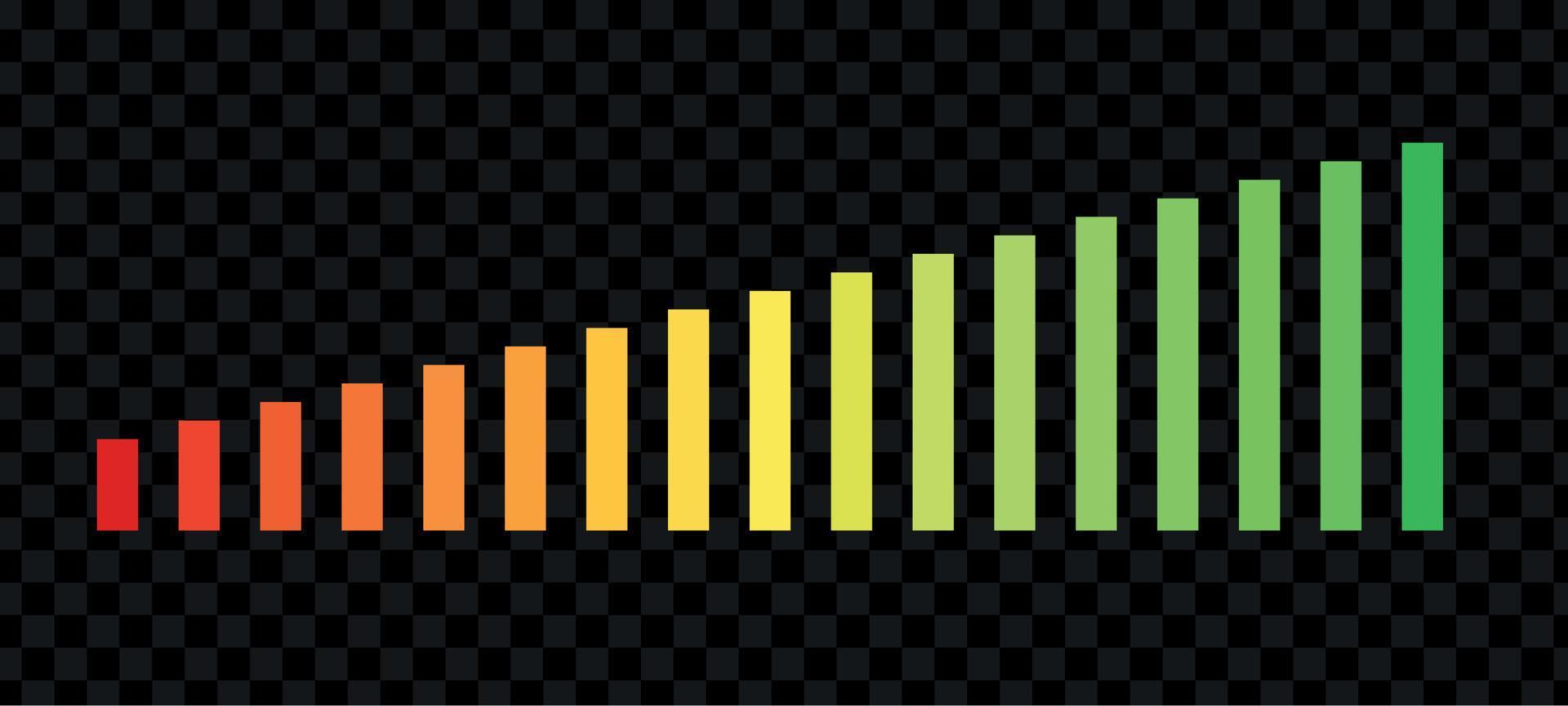 Level indicator icon. speedometer scale, dial gauge. high and low risk bar. Vector illustration