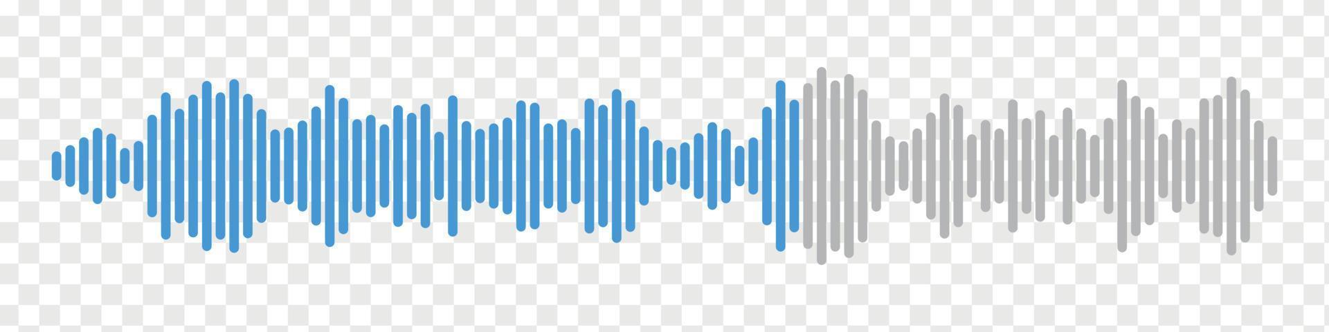 icono de onda de sonido o mensaje de voz. forma de onda de música, pista de reproducción de radio. línea de ecualizador de audio. ilustración vectorial vector