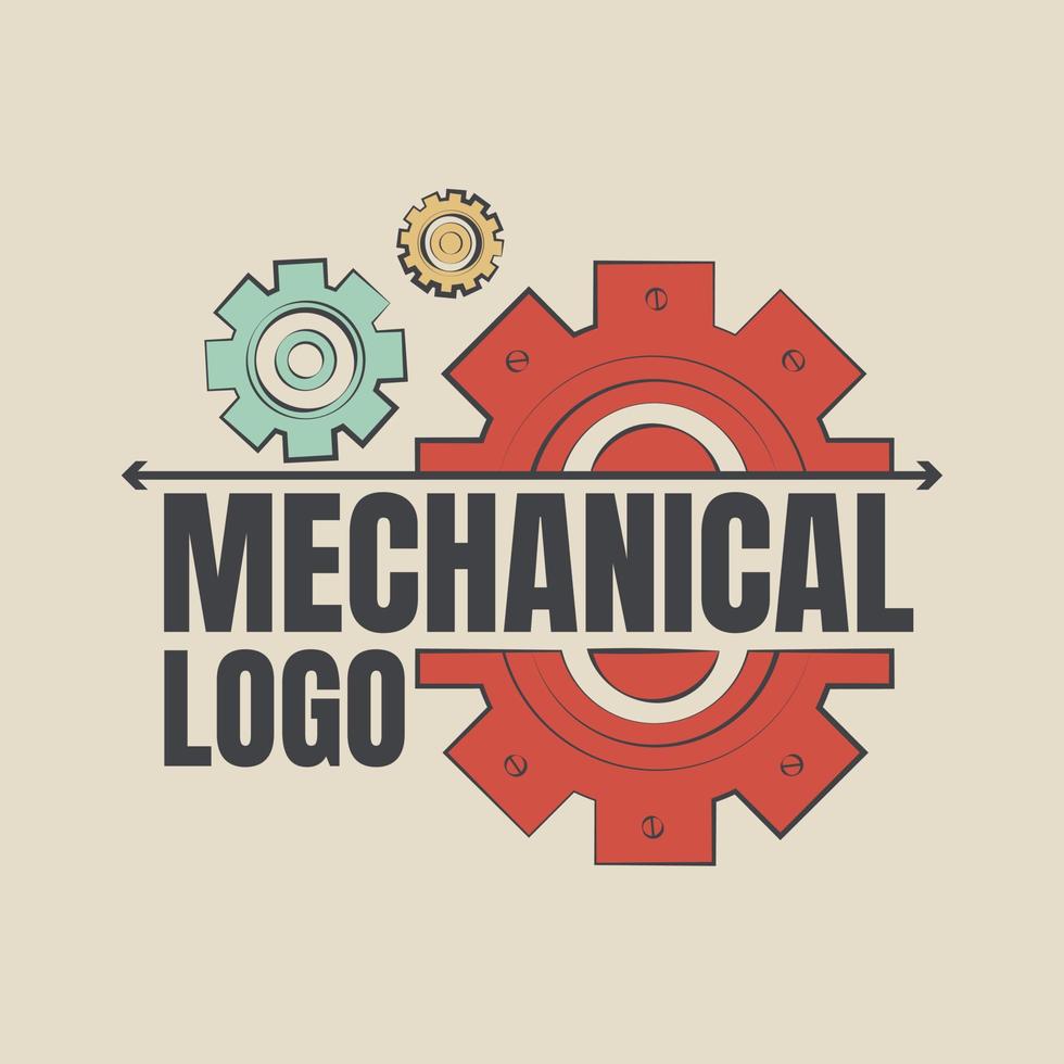 plantilla de logotipo de ingeniería mecánica degradada vector