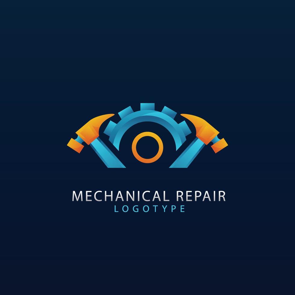gradient mechanical engineering logo template vector