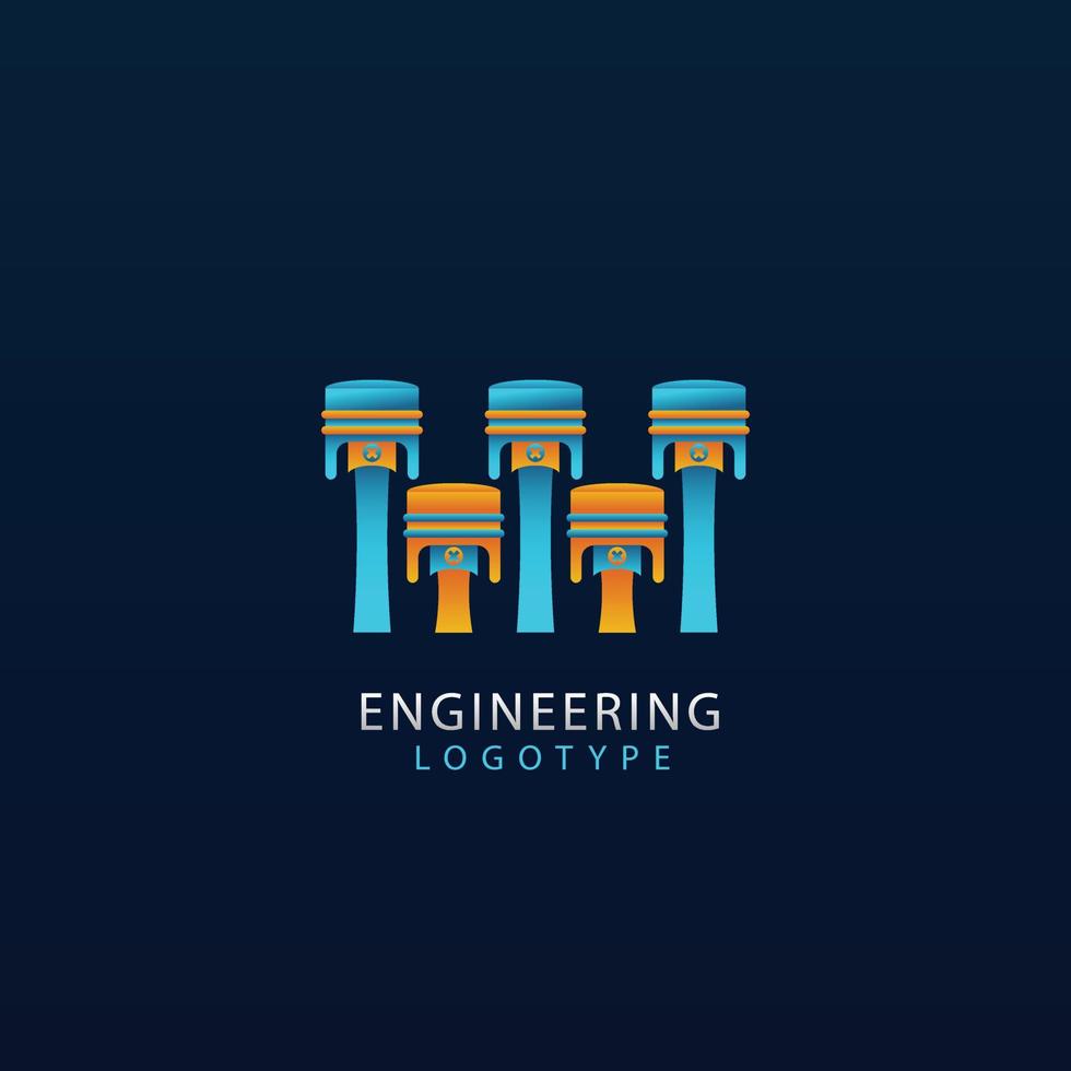 gradient mechanical engineering logo template vector