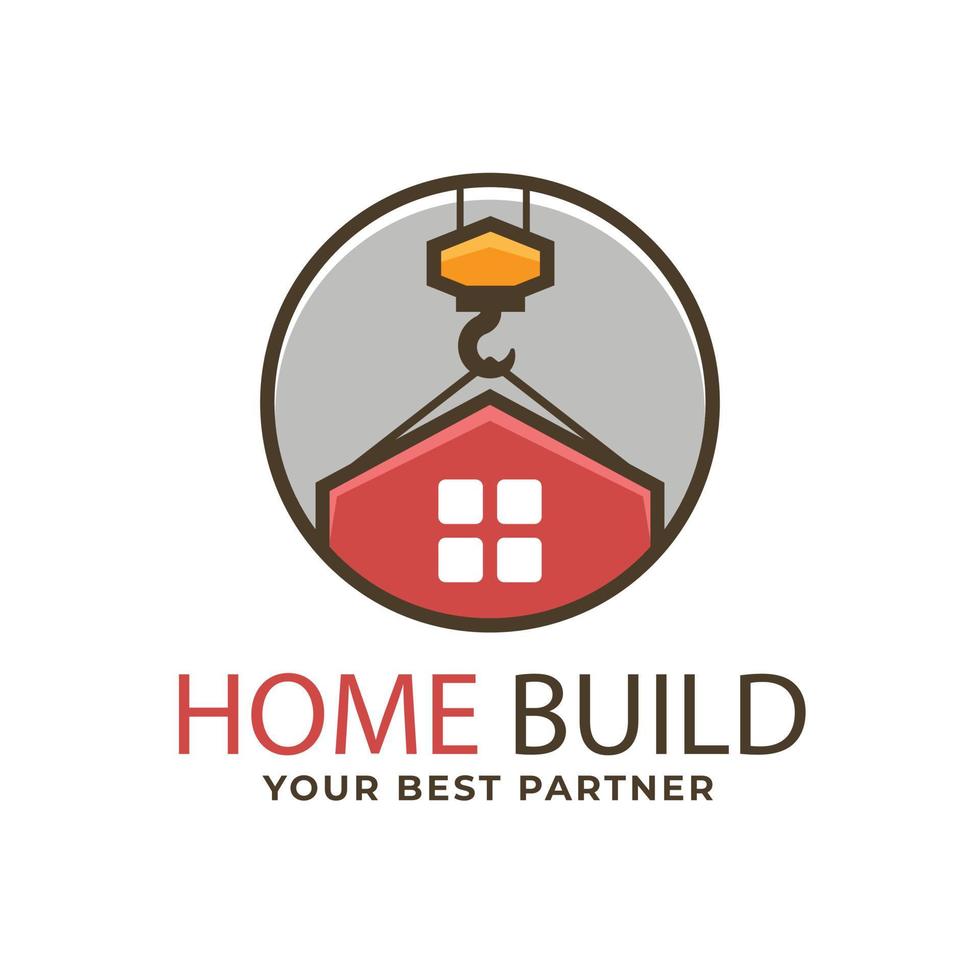 hand drawn construction company logo design vector