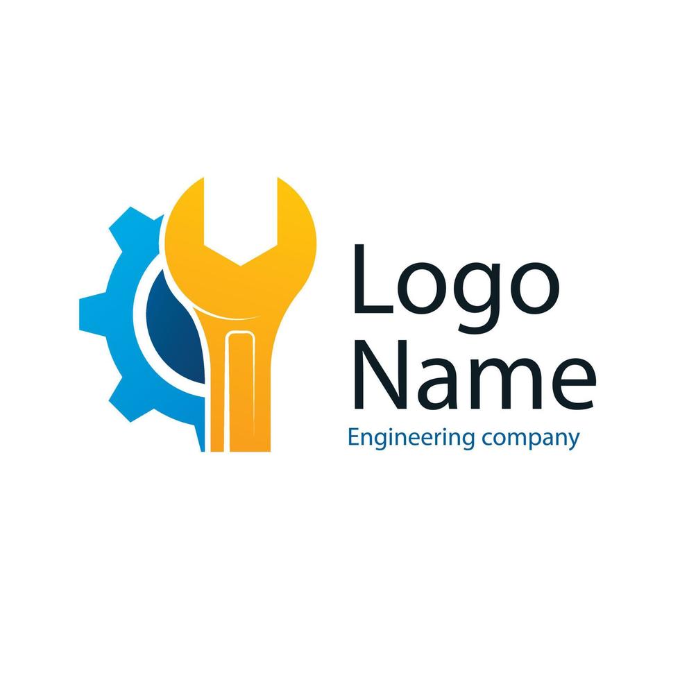 gradient mechanical engineering logo template vector