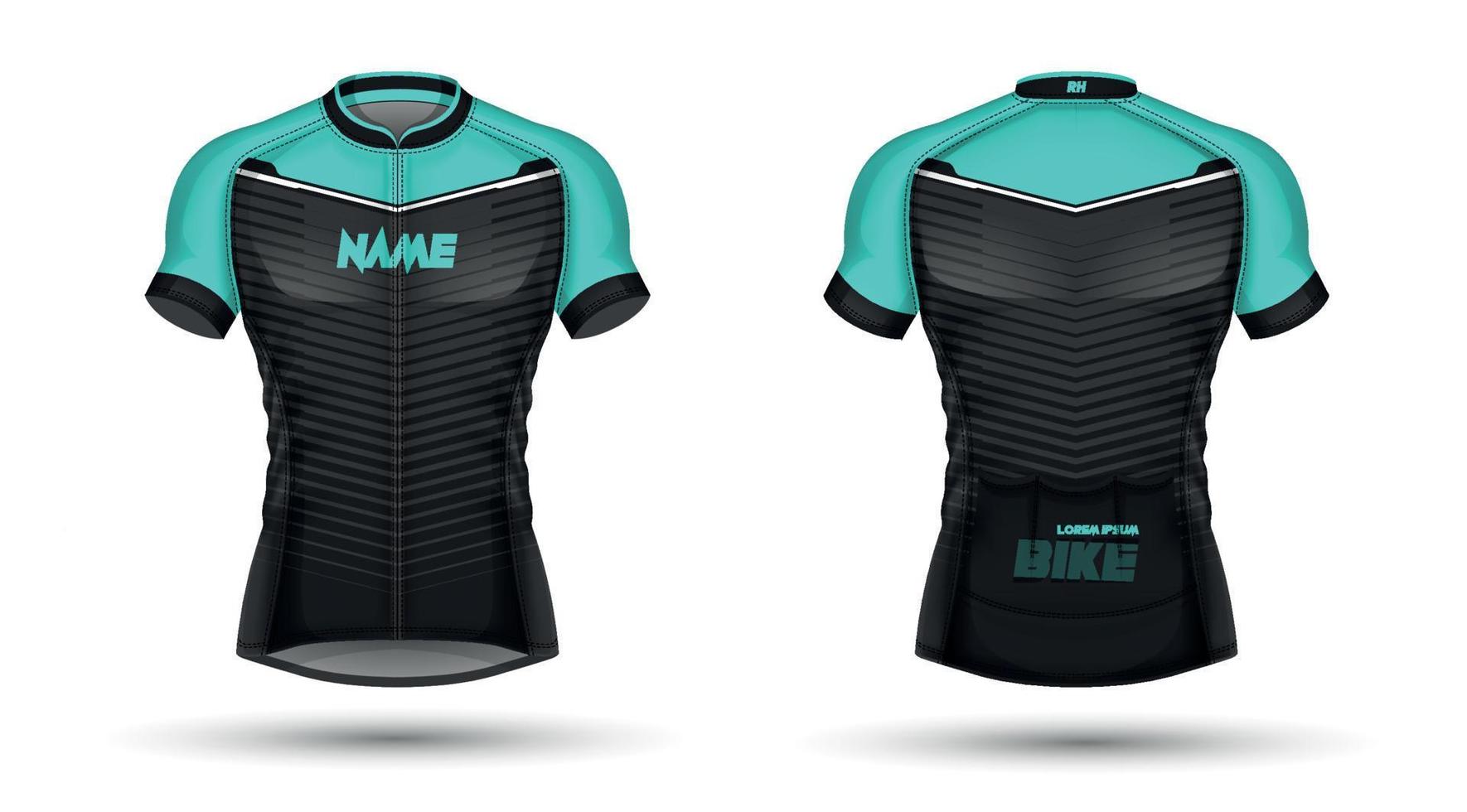 Cycling jersey, front and back vector