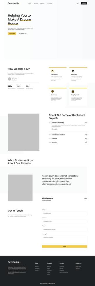 Modern Interior Design UI Kit A Collection of Web Templates for Inspiring Interiors vector