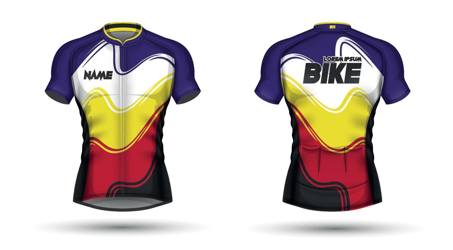 Cycling jersey, front and back vector