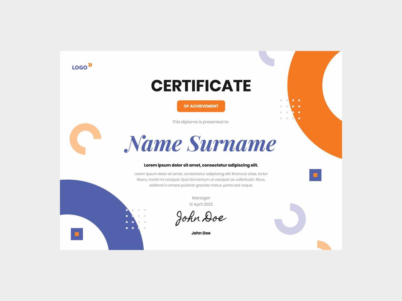 Vector eps elegant certificate template