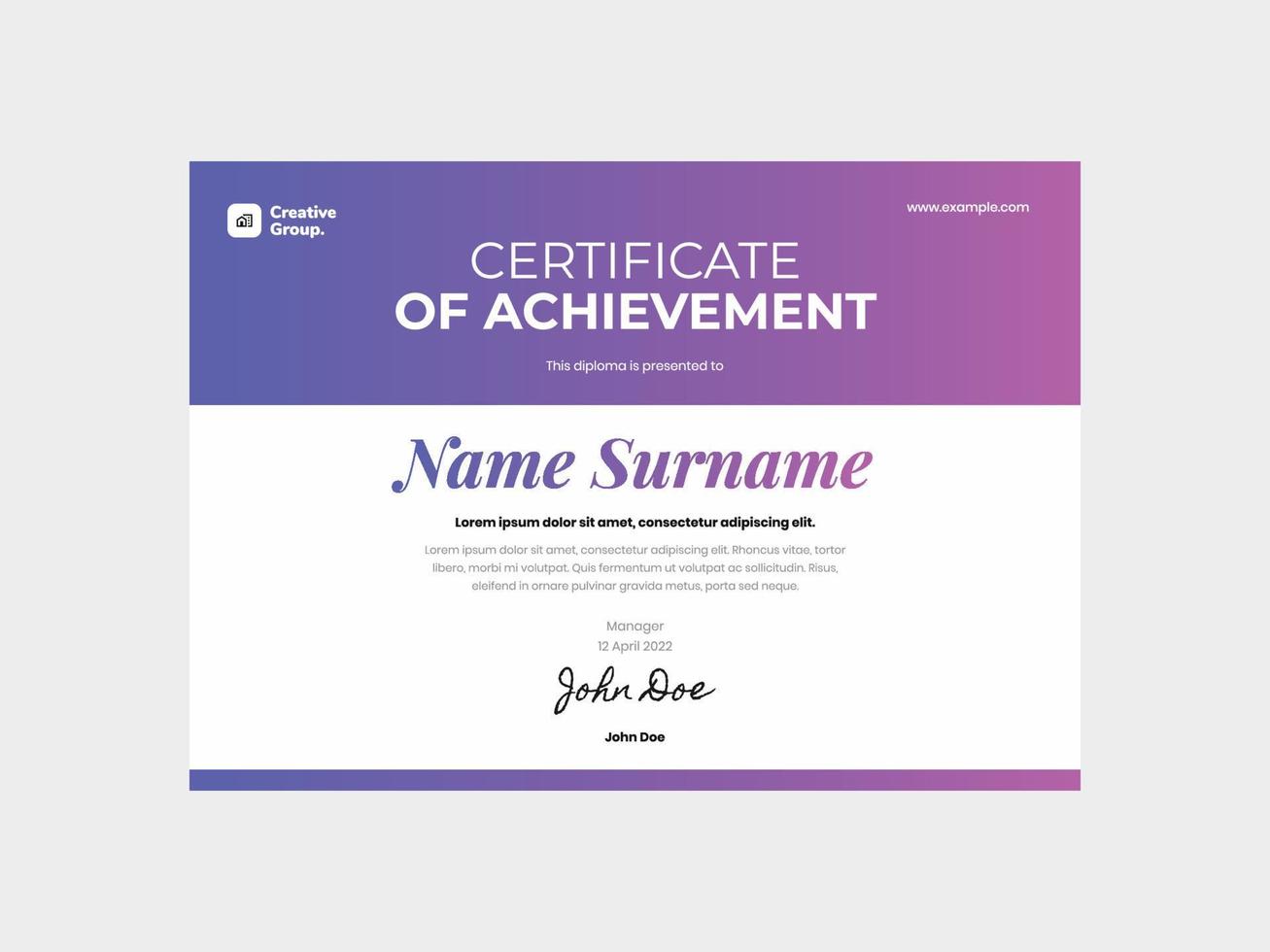 Vector eps elegant certificate template