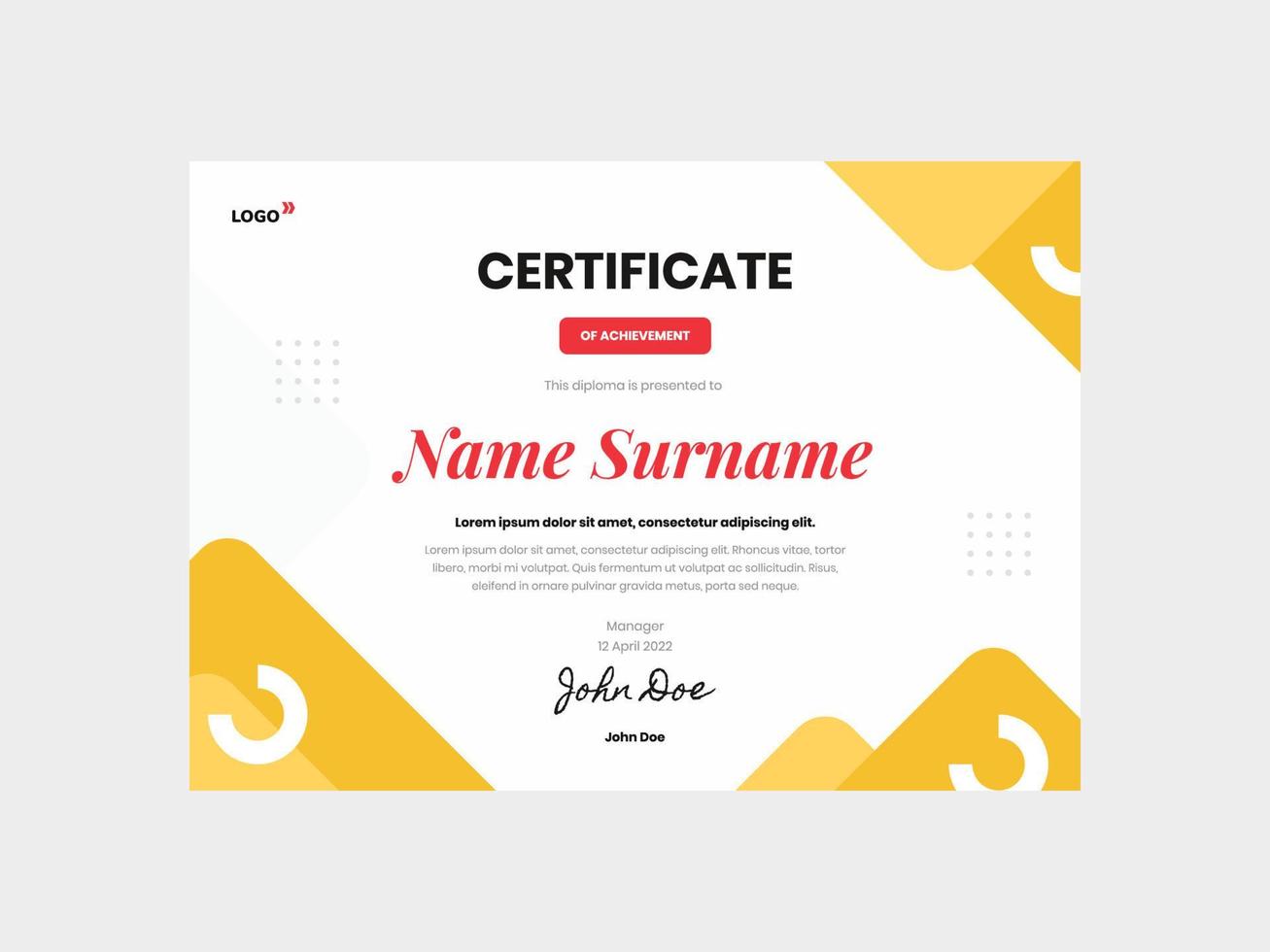 Vector eps elegant certificate template