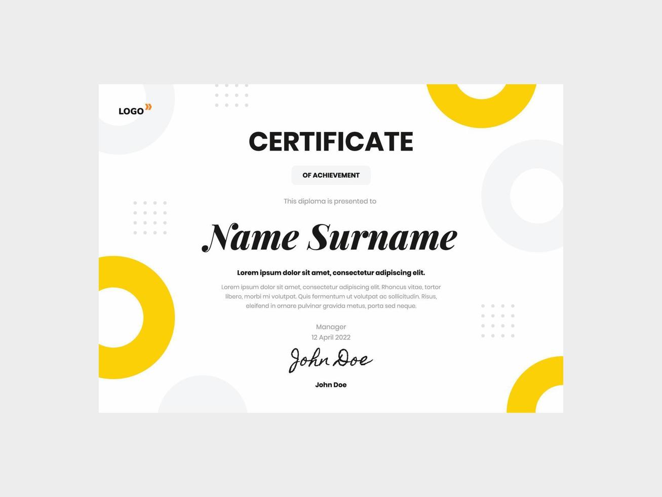 Vector eps elegant certificate template