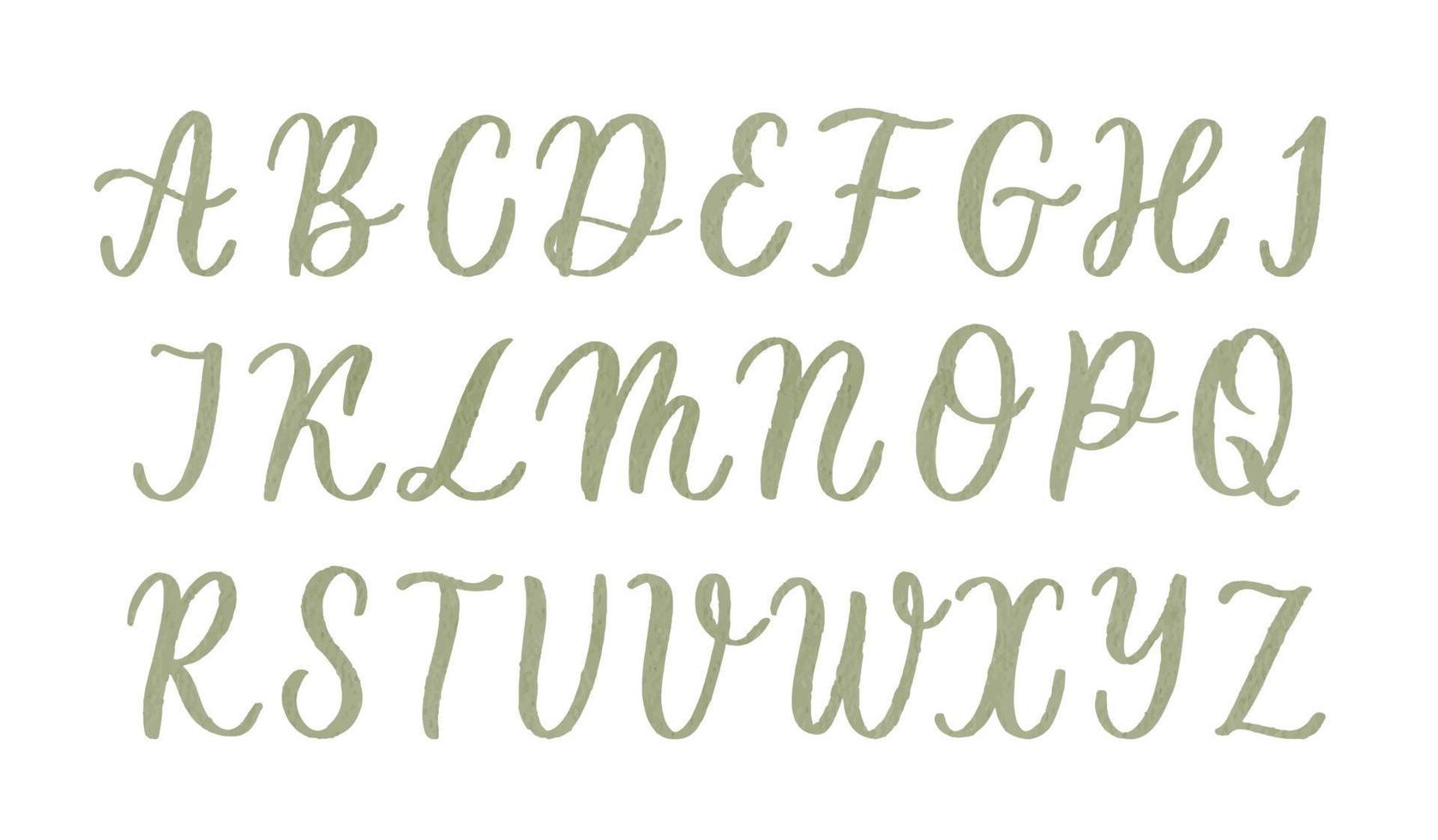 Hand drawn elegant watercolor calligraphic font for your design. vector