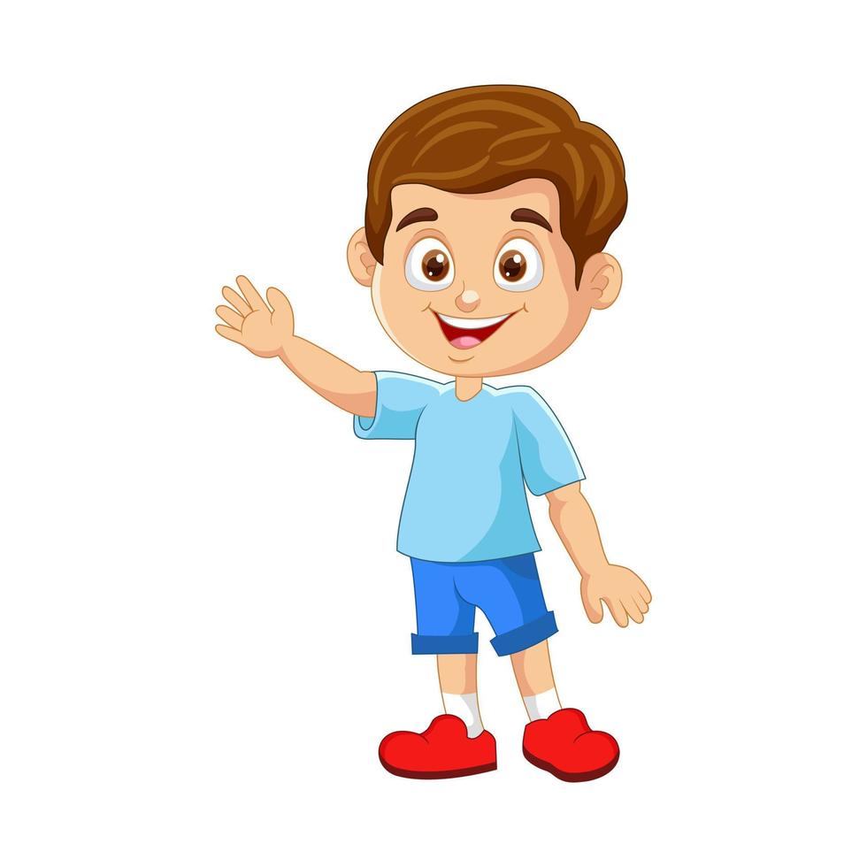 Vector cartoon funny little boy posing