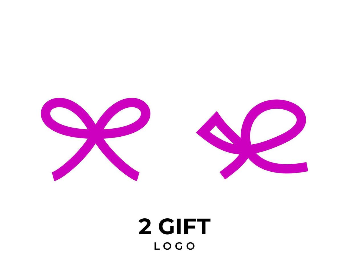 Two symbol prize icon ribbon logo design. vector