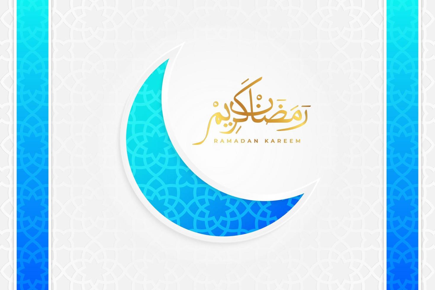 Ramadan kareem background with gradient crescent vector