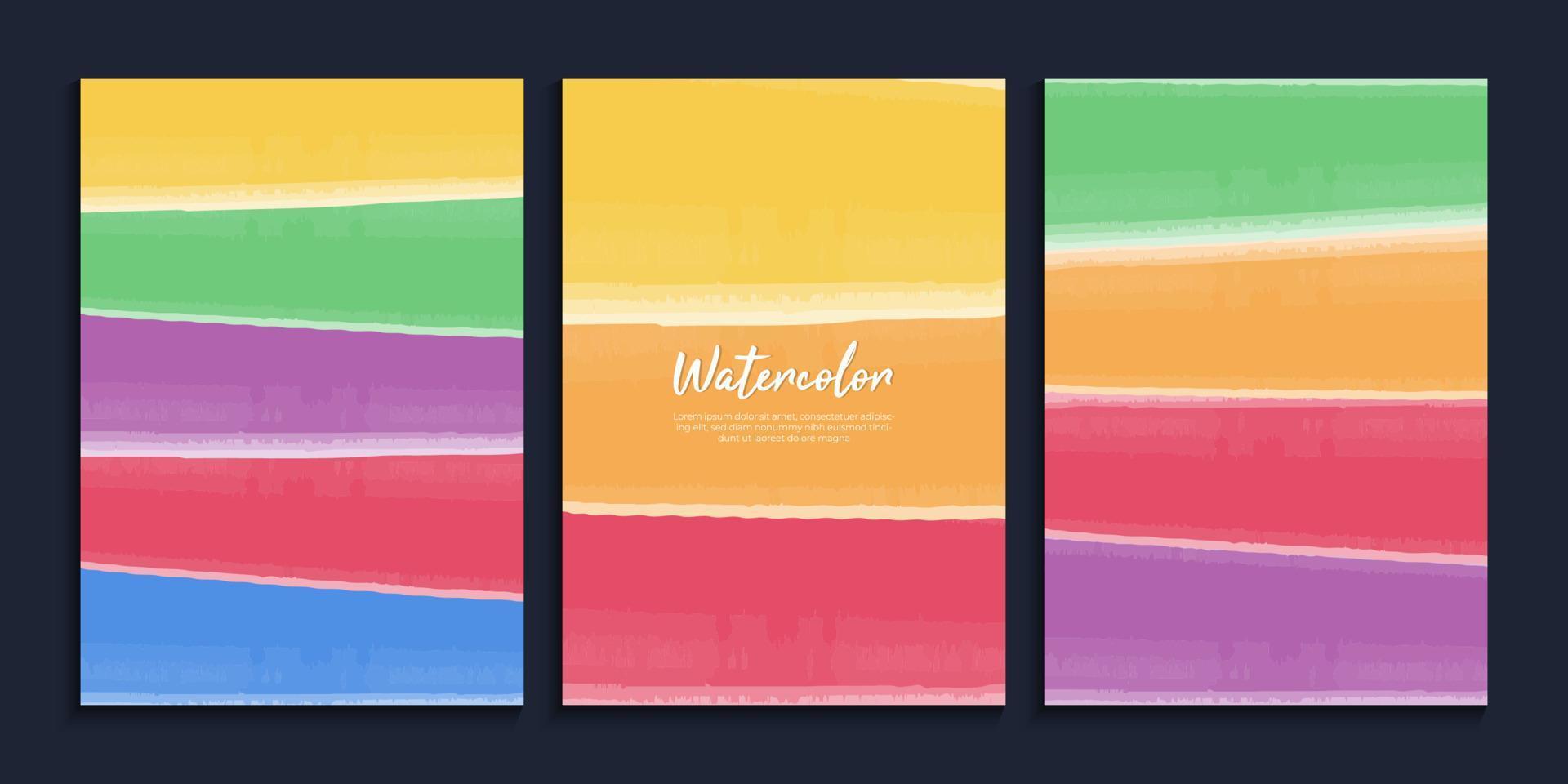 Colorful watercolor stripes hand painting vector