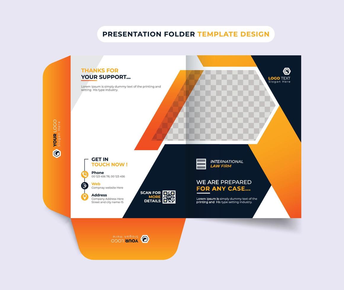 Presentation folder template design, Folder design, book cover for catalog, brochures vector