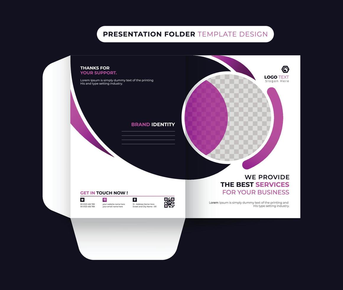 Business Presentation Folder Template For Corporate Company Conference vector