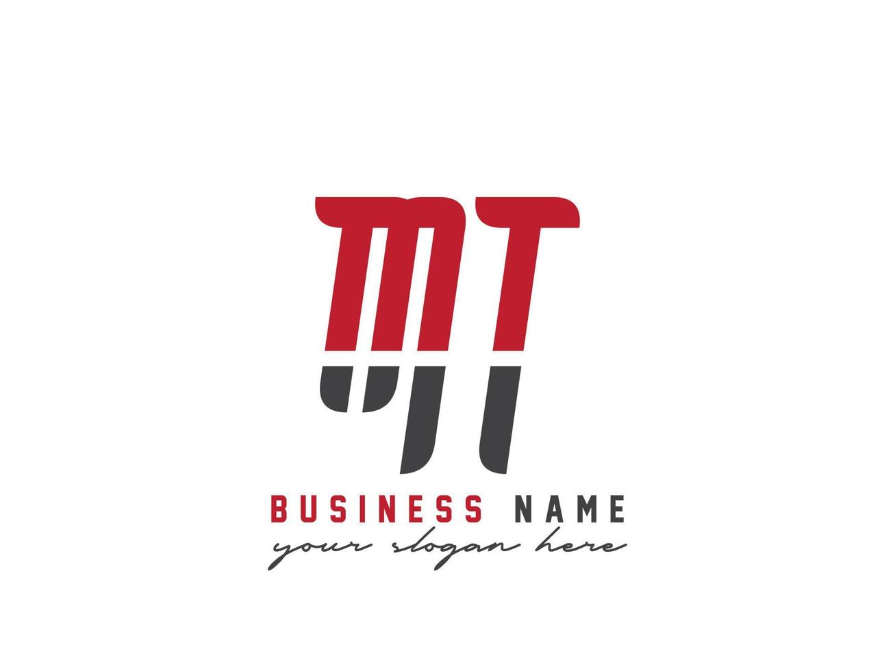 Monogram Mt Logo Icon, Abstract MT Letter Logo Template vector