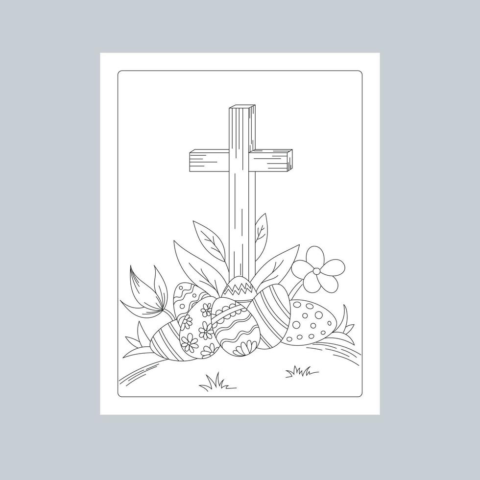 Hand Drawn Easter Background Line Art Illustration vector