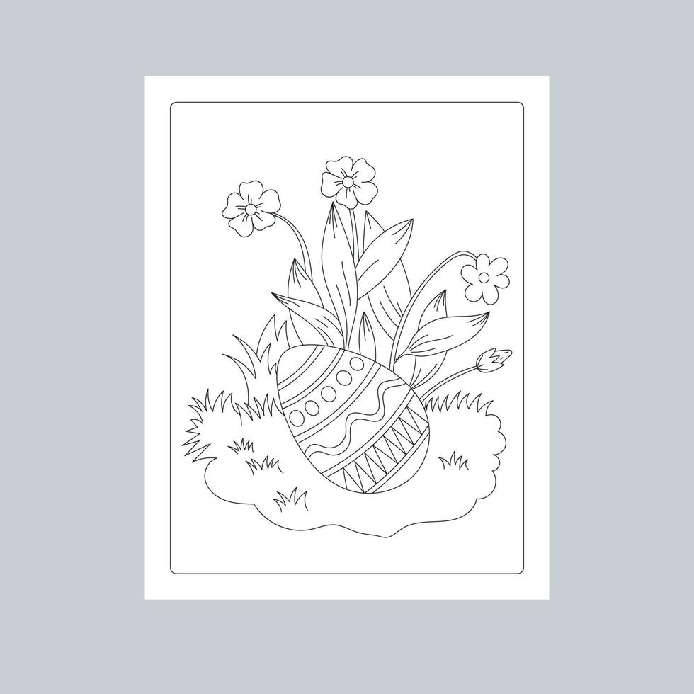Hand Drawn Easter Background Line Art Illustration vector