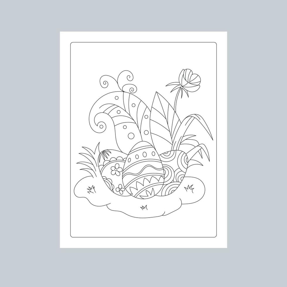 Hand Drawn Easter Background Line Art Illustration vector