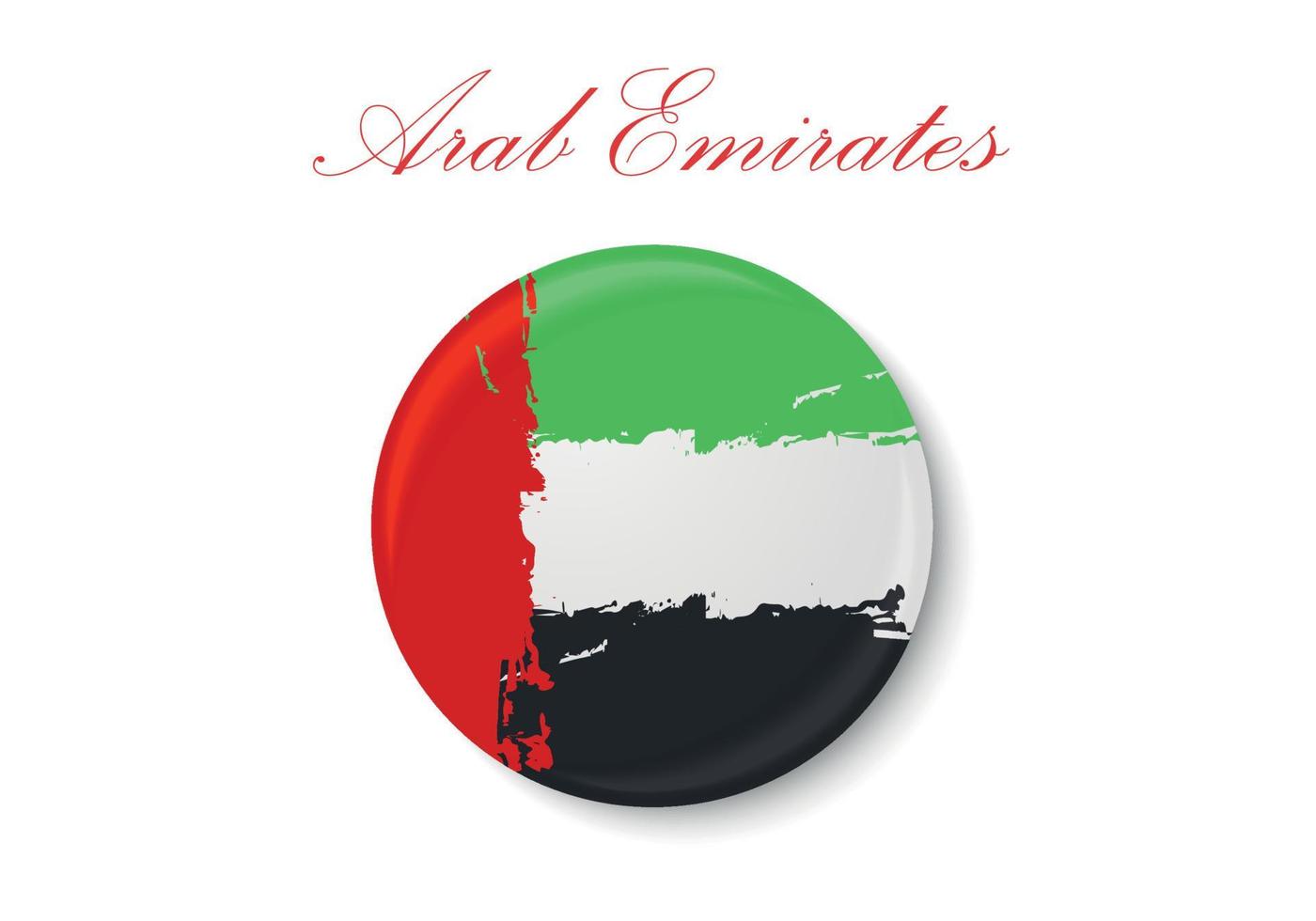 la bandera de los emiratos árabes. color estándar el icono circular. la bandera redonda. ilustración digital. ilustración de la computadora ilustración vectorial vector