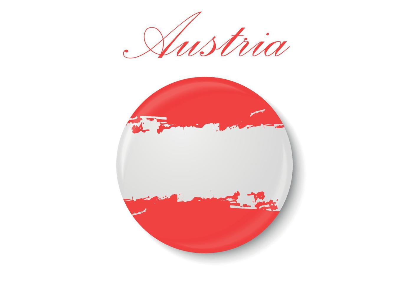 The flag of Austria. Standard color. The circular icon. The round flag. Digital illustration. Computer illustration. Vector illustration.
