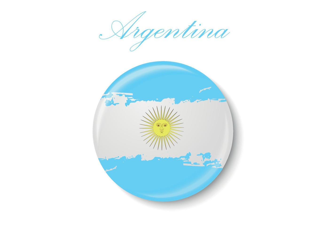 The flag of Argentina. Standard color. The circular icon. The round flag. Digital illustration. Computer illustration. Vector illustration.