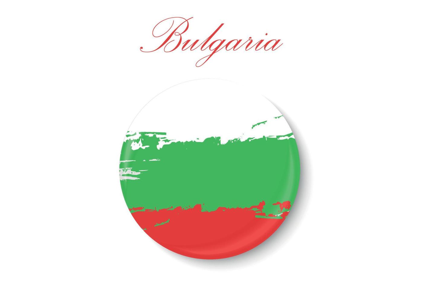 The flag of Bulgaria. Standard color. The circular icon. The round flag. Digital illustration. Computer illustration. Vector illustration.