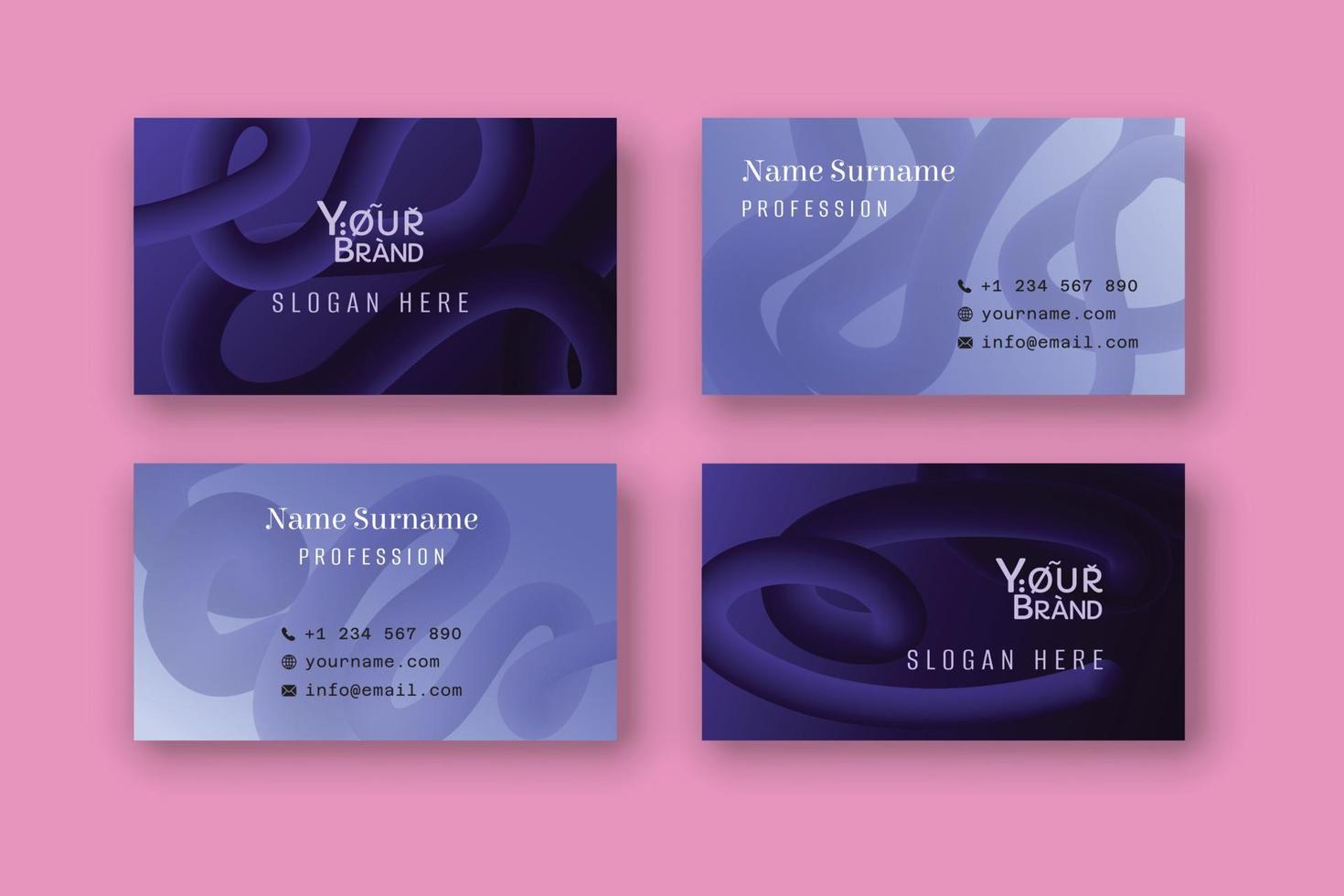 Blue and Black Fluid Business Card Design Template vector