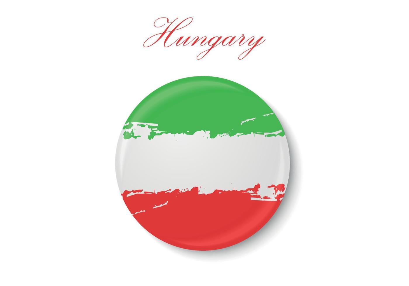 The flag of Hungary. Standard color. The circular icon. The round flag. Digital illustration. Computer illustration. Vector illustration.