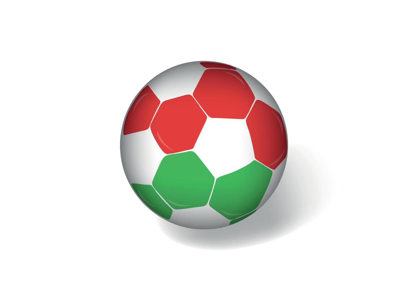 Pelota de fútbol de bandera de Hungría de vector libre. pelota de fútbol vectorial roja, verde y blanca.