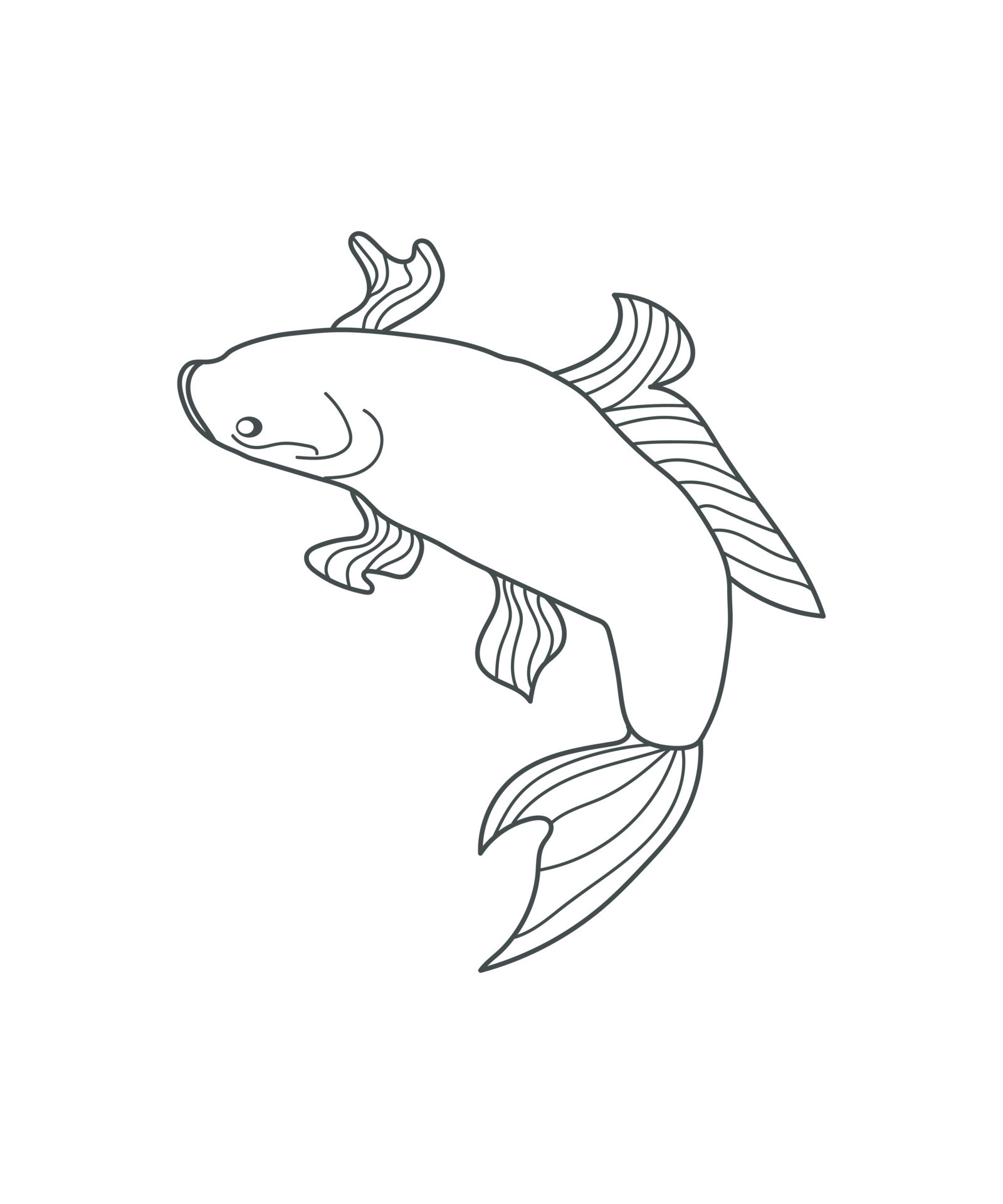 illustration of a fish line art on white 18976323 Vector Art at Vecteezy