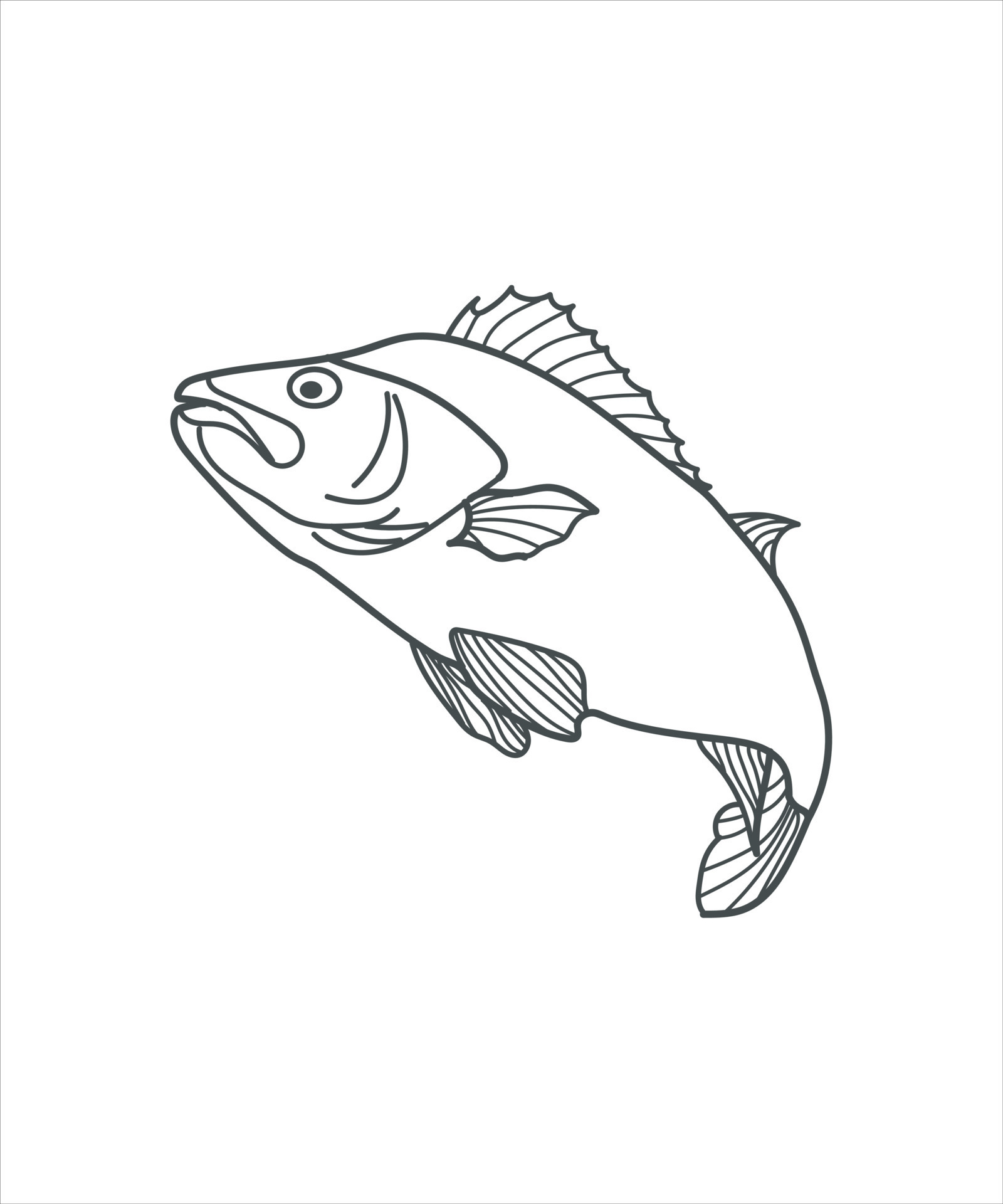 illustration of a fish line art on white 18976325 Vector Art at Vecteezy