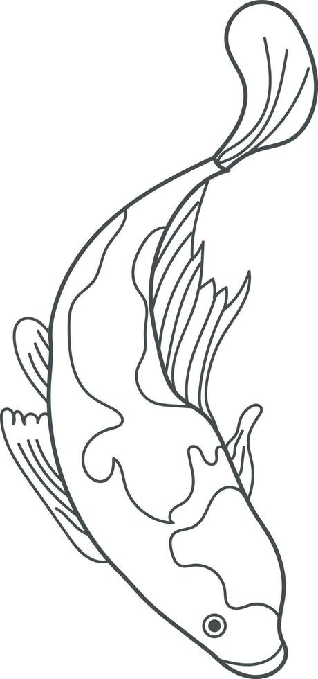 illustration of a fish line art on white vector