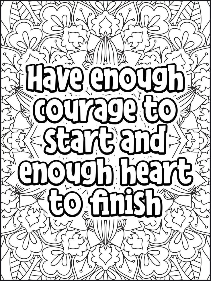 Motivational quotes coloring page. Inspirational quotes coloring page. Positive quotes coloring page. Good vibes. Motivational swear word. Motivational typography. vector