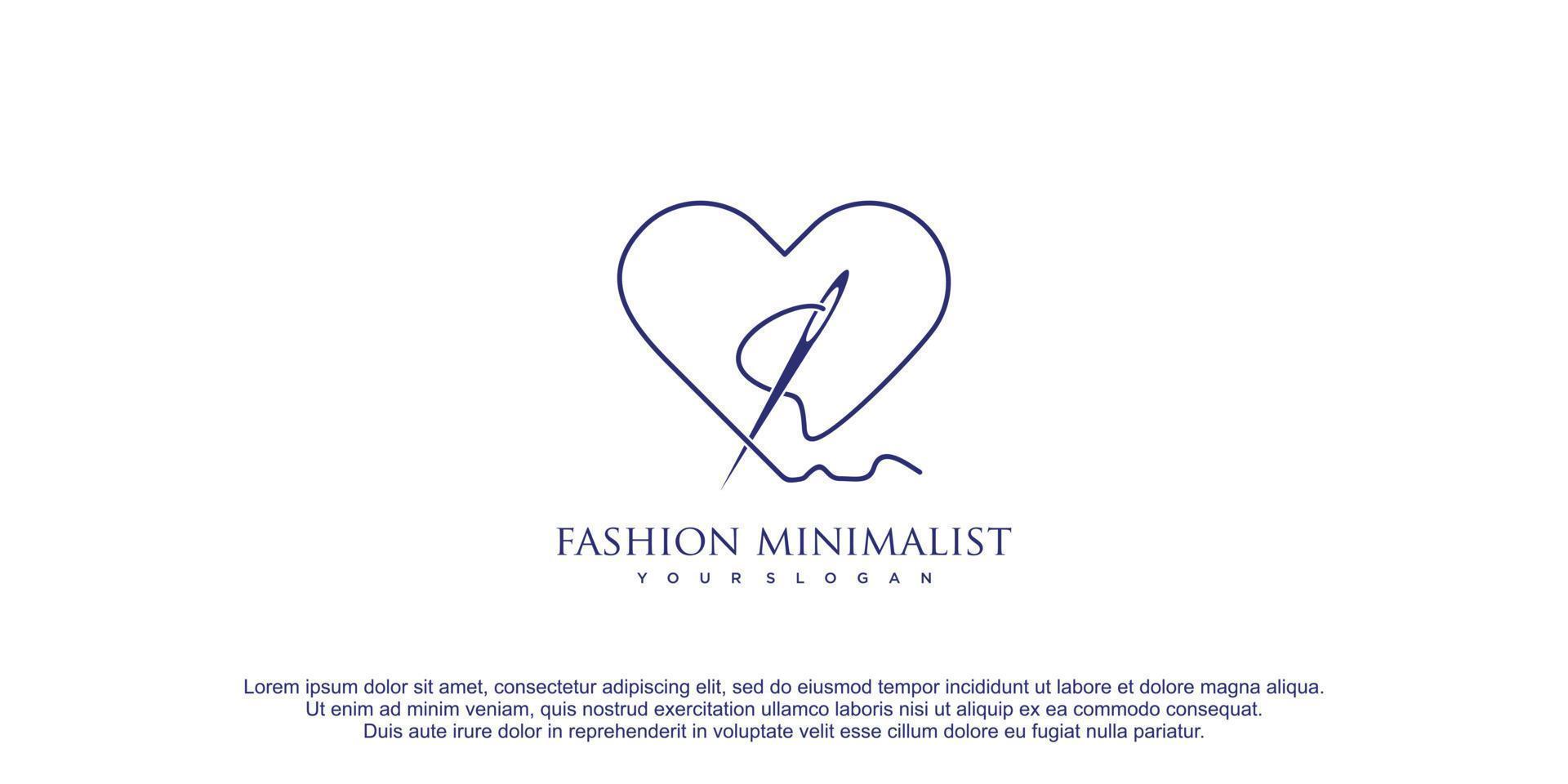 Minimalist simple taylor shop fashion logo with creative design premium vector