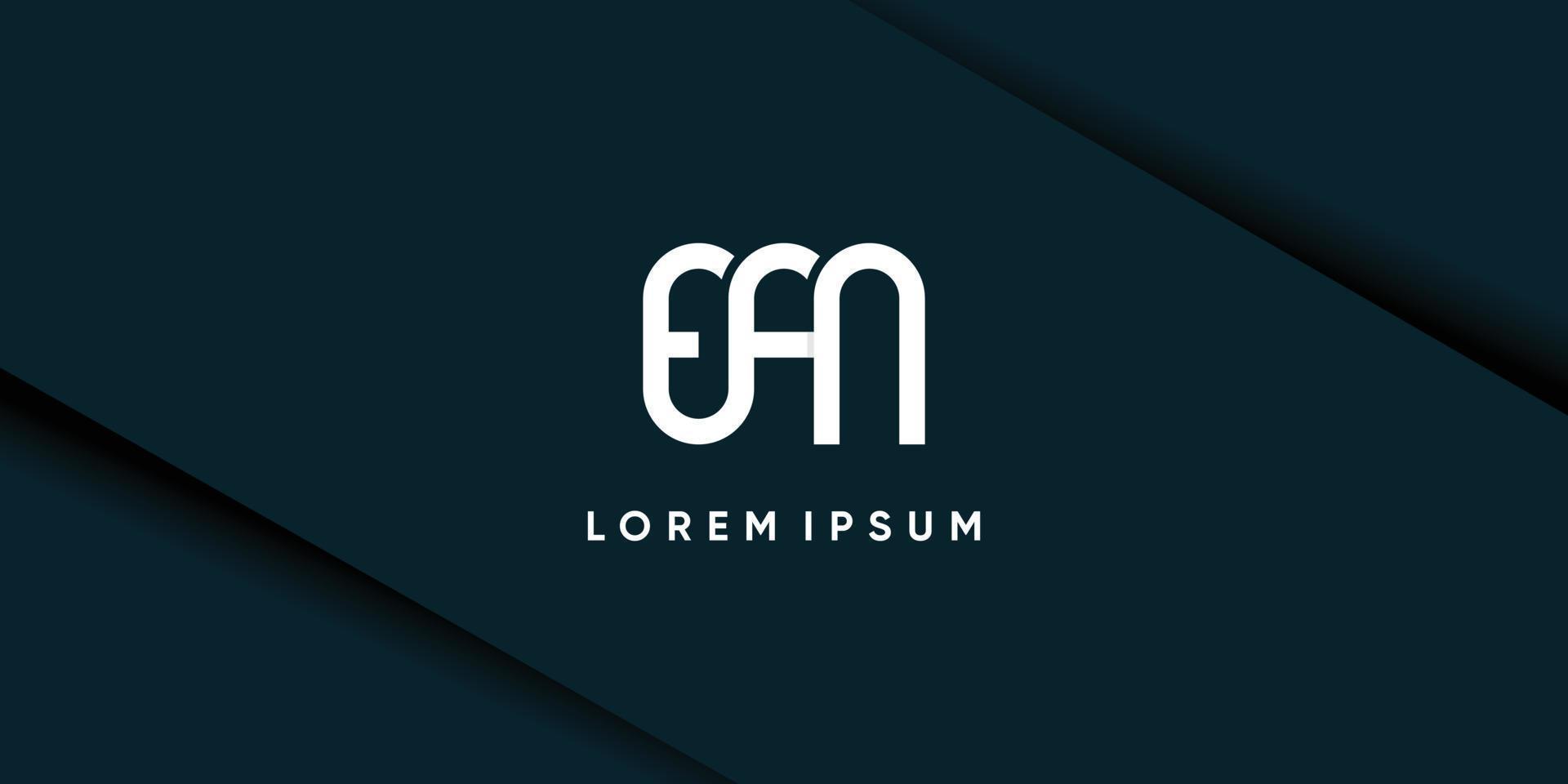 logotipo de fam de letra de monograma con icono de diseño único creativo vector premium
